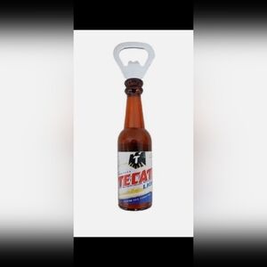The Tecate Light beer bottle opener with a dark brown bottle design is a unique
